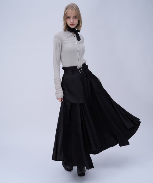 HARE（ハレ）の「レースキリカエニットカーディガン(HARE)（カーディガン/ボレロ・レディース・グレー/ブラック/パープル・FREE）」の5枚目の写真