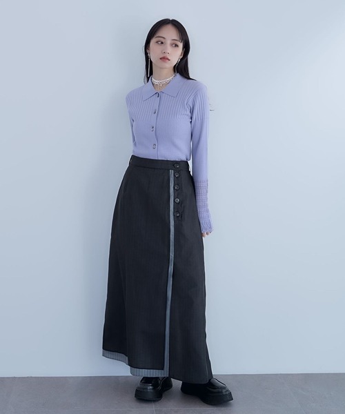 HARE（ハレ）の「レースキリカエニットカーディガン(HARE)（カーディガン/ボレロ・レディース・グレー/ブラック/パープル・FREE）」の7枚目の写真