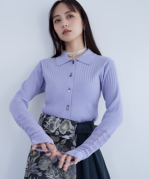 HARE（ハレ）の「レースキリカエニットカーディガン(HARE)（カーディガン/ボレロ・レディース・グレー/ブラック/パープル・FREE）」の19枚目の写真