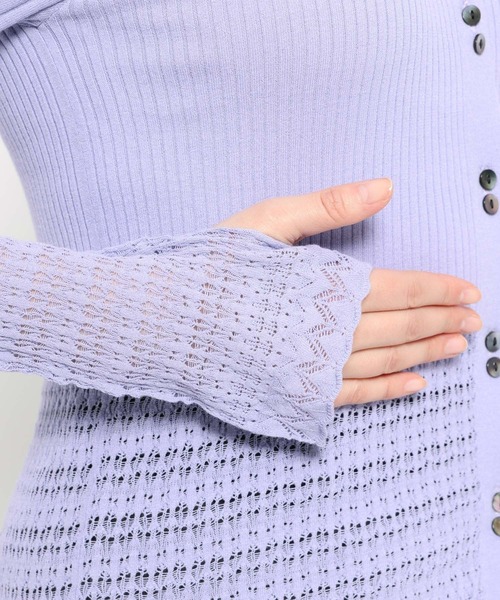 HARE（ハレ）の「レースキリカエニットカーディガン(HARE)（カーディガン/ボレロ・レディース・グレー/ブラック/パープル・FREE）」の14枚目の写真