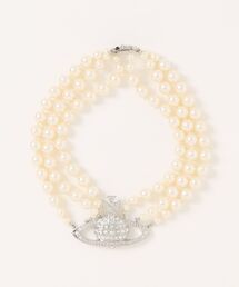 Vivienne Westwood(���B���B�A���E�G�X�g�E�b�h)��THREE ROW PEARL BAS RELIEF CHOKER(���̑�)