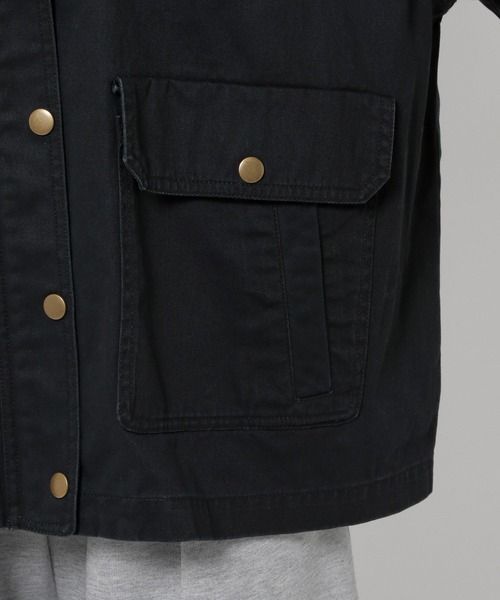 niko and...（ニコアンド）の「半袖BOYSワークジャケット（ミリタリージャケット・レディース・ブラック/ライトブラウン・FREE）」の13枚目の写真