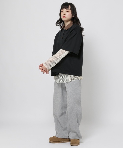 niko and...（ニコアンド）の「半袖BOYSワークジャケット（ミリタリージャケット・レディース・ブラック/ライトブラウン・FREE）」の20枚目の写真