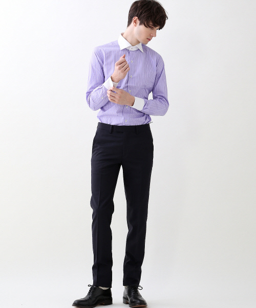 ABAHOUSE（アバハウス）の「ニュージーランドウール　ツイルパンツ（スラックス・メンズ・ブラック/ネイビー/グレー・1/2/3/5/4）」の6枚目の写真