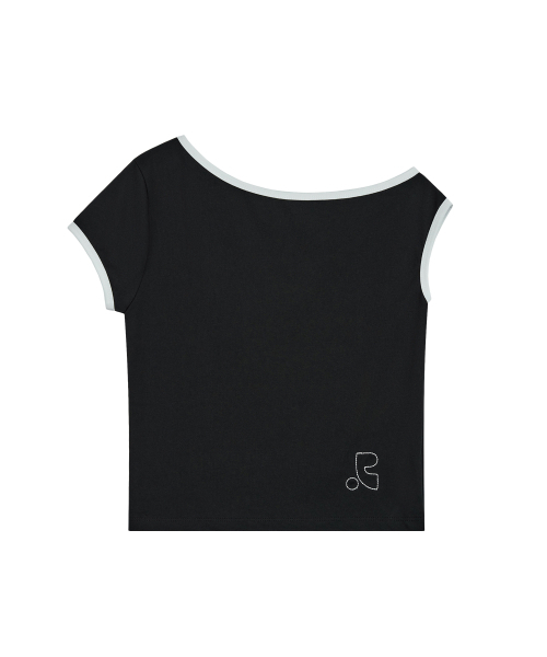 レスト アンド レクリエーション ONE SHOULDER Tシャツ 黒 セール】ONE SHOULDER T-SHIRT - BLACK（Tシャツ/カットソー