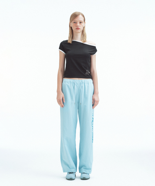 セール】ONE SHOULDER T-SHIRT - BLACK（Tシャツ/カットソー