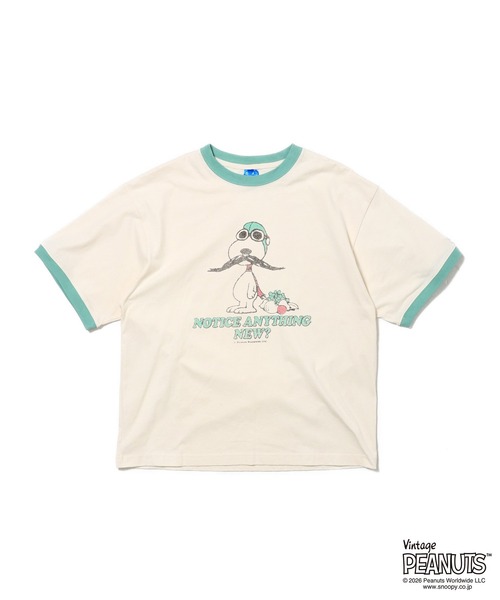 FRUIT OF THE LOOM(フルーツオブザルーム)の「FTL x PEANUTS 19/-スラブ天竺5 / ピーナッツ コラボ 半袖Tシャツ / NOTICE ANYTHING NEW(Tシャツ/カットソー・メンズ・アイボリー・S/M/L)」の1枚目の写真
