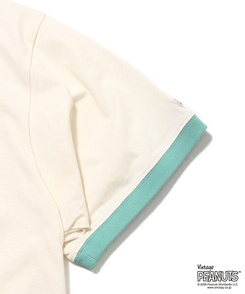 FRUIT OF THE LOOM(フルーツオブザルーム)の「FTL x PEANUTS 19/-スラブ天竺5 / ピーナッツ コラボ 半袖Tシャツ / NOTICE ANYTHING NEW(Tシャツ/カットソー・メンズ・アイボリー・S/M/L)」の5枚目の写真