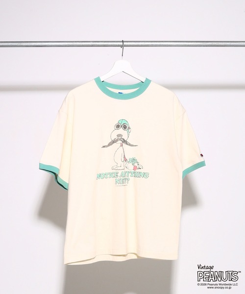 FRUIT OF THE LOOM(フルーツオブザルーム)の「FTL x PEANUTS 19/-スラブ天竺5 / ピーナッツ コラボ 半袖Tシャツ / NOTICE ANYTHING NEW(Tシャツ/カットソー・メンズ・アイボリー・S/M/L)」の8枚目の写真