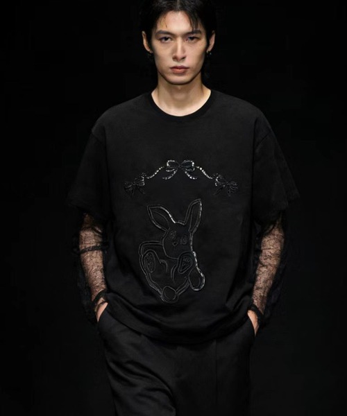 AsheKsha(アシクシャ)の「2026年春夏定番アイテム-コットン100%刺繍Tシャツ(Tシャツ/カットソー・レディース・ブラック/ブルー・M)」の13枚目の写真
