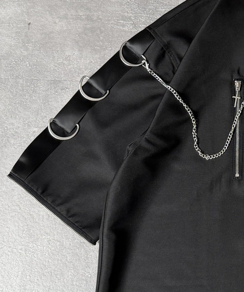 Amilige(アミリージュ)の「コウモリクロスプリント袖リングシャツ(シャツ/ブラウス・レディース・ブラック/ホワイト・FREE)」の17枚目の写真