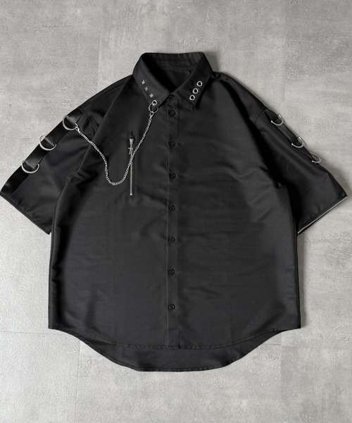 Amilige(アミリージュ)の「コウモリクロスプリント袖リングシャツ(シャツ/ブラウス・レディース・ブラック/ホワイト・FREE)」の18枚目の写真