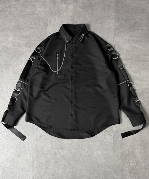 Amilige(アミリージュ)の「コウモリクロスプリント袖リングシャツ(シャツ/ブラウス・レディース・ブラック/ホワイト・FREE)」の19枚目の写真