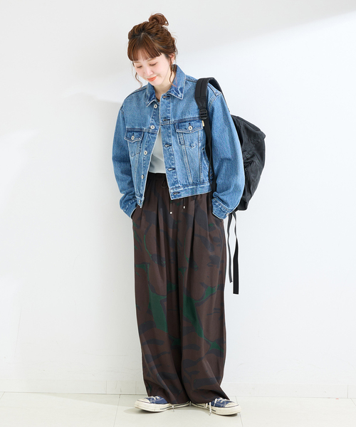B.C STOCK(ベーセーストック)の「手洗い可 / アクアプリントタックバルーンパンツ(その他パンツ・レディース・ブラウン/その他/ブルー・FREE)」の4枚目の写真