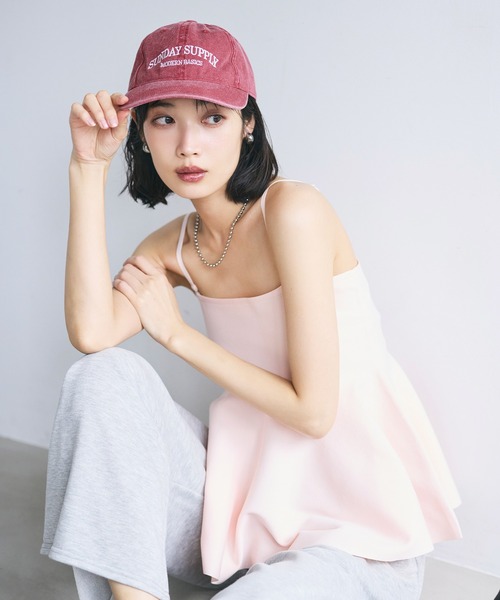 coca(coca)(コカ)の「ウォッシュドロゴキャップ(キャップ・レディース・グレー/レッド/ネイビー/イエロー/ライトブルー/ブラウン/グリーン・ONE SIZE)」の16枚目の写真