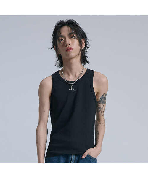 TEN PAST SEVEN（テン ファスト セブン）の「シグネチャースリーブレストップ（2色）（Tシャツ/カットソー・メンズ・ホワイト/ブラック・MEDIUM/LARGE）」の2枚目の写真