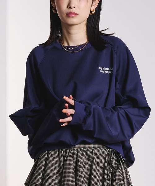 ROSE BUD(ローズバッド)の「(CREOLME)VOLUME SLEEVE PULLOVER(スウェット・レディース・オレンジ/ネイビー/オフホワイト・ONE SIZE)」の2枚目の写真