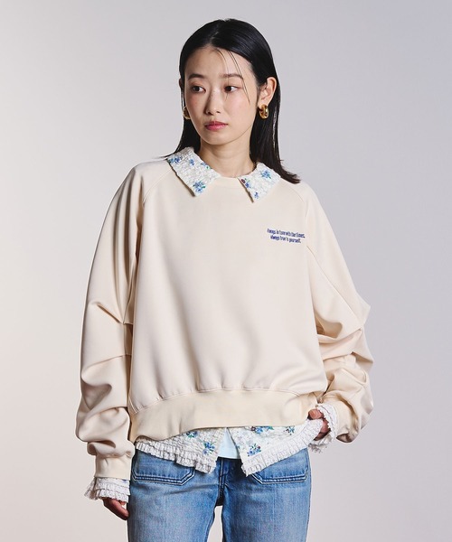 ROSE BUD(ローズバッド)の「(CREOLME)VOLUME SLEEVE PULLOVER(スウェット・レディース・オレンジ/ネイビー/オフホワイト・ONE SIZE)」の19枚目の写真