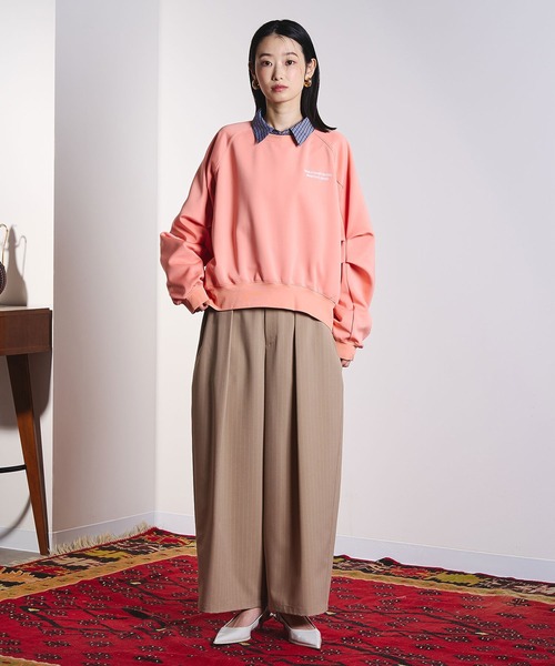 ROSE BUD SATIN SLEEVE CUTSAW ローズバッド トップス CREOLME)VOLUME SLEEVE PULLOVER（スウェット）｜ROSE BUD（ローズ