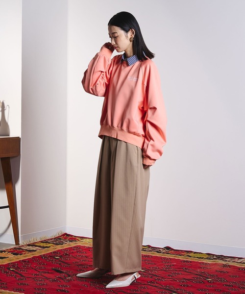 ROSE BUD(ローズバッド)の「(CREOLME)VOLUME SLEEVE PULLOVER(スウェット・レディース・オレンジ/ネイビー/オフホワイト・ONE SIZE)」の14枚目の写真