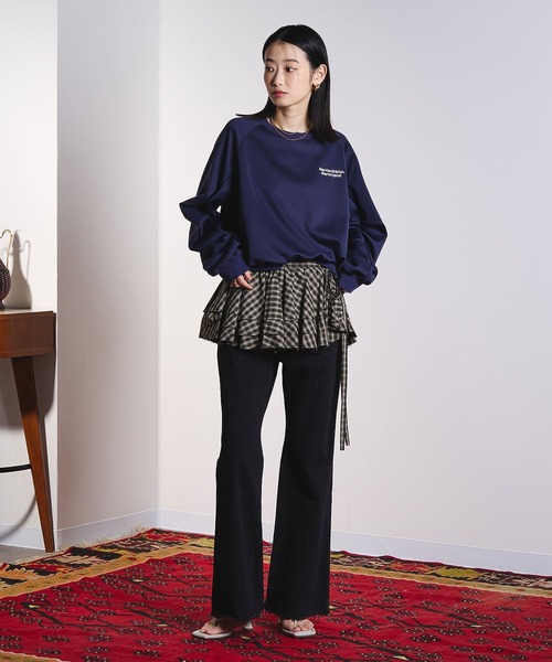 ROSE BUD(ローズバッド)の「(CREOLME)VOLUME SLEEVE PULLOVER(スウェット・レディース・オレンジ/ネイビー/オフホワイト・ONE SIZE)」の5枚目の写真
