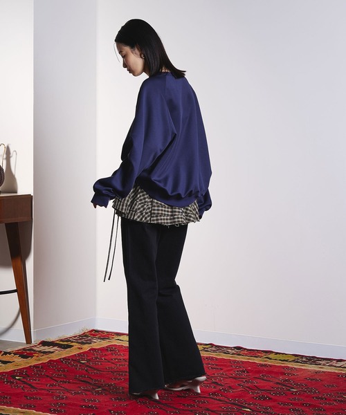 ROSE BUD(ローズバッド)の「(CREOLME)VOLUME SLEEVE PULLOVER(スウェット・レディース・オレンジ/ネイビー/オフホワイト・ONE SIZE)」の6枚目の写真
