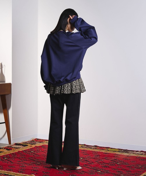 ROSE BUD(ローズバッド)の「(CREOLME)VOLUME SLEEVE PULLOVER(スウェット・レディース・オレンジ/ネイビー/オフホワイト・ONE SIZE)」の7枚目の写真