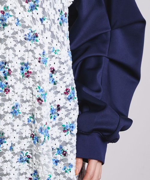 ROSE BUD(ローズバッド)の「(CREOLME)VOLUME SLEEVE PULLOVER(スウェット・レディース・オレンジ/ネイビー/オフホワイト・ONE SIZE)」の9枚目の写真