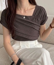 ドレープデザイン2WAYオフショルサマーニット