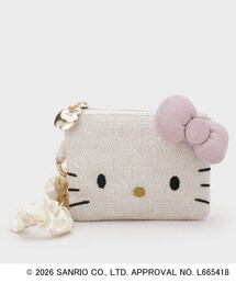 ハローキティコラボ（ハローキティコラボ）の「◆【ハローキティ】フェイス型2WAYキラキラフラットポーチ（ポーチ）」