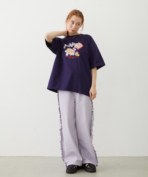 MILKFED.(ミルクフェド)の「HEART TABLET WIDE S/S TEE(Tシャツ/カットソー・レディース・ライトピンク/ネイビー/ホワイト・M/L)」の12枚目の写真