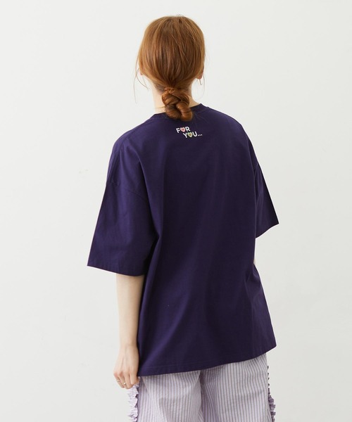 MILKFED.(ミルクフェド)の「HEART TABLET WIDE S/S TEE(Tシャツ/カットソー・レディース・ライトピンク/ネイビー/ホワイト・M/L)」の11枚目の写真