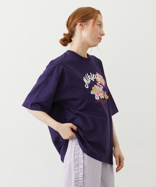 MILKFED.(ミルクフェド)の「HEART TABLET WIDE S/S TEE(Tシャツ/カットソー・レディース・ライトピンク/ネイビー/ホワイト・M/L)」の10枚目の写真