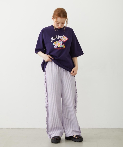 MILKFED.(ミルクフェド)の「HEART TABLET WIDE S/S TEE(Tシャツ/カットソー・レディース・ライトピンク/ネイビー/ホワイト・M/L)」の14枚目の写真