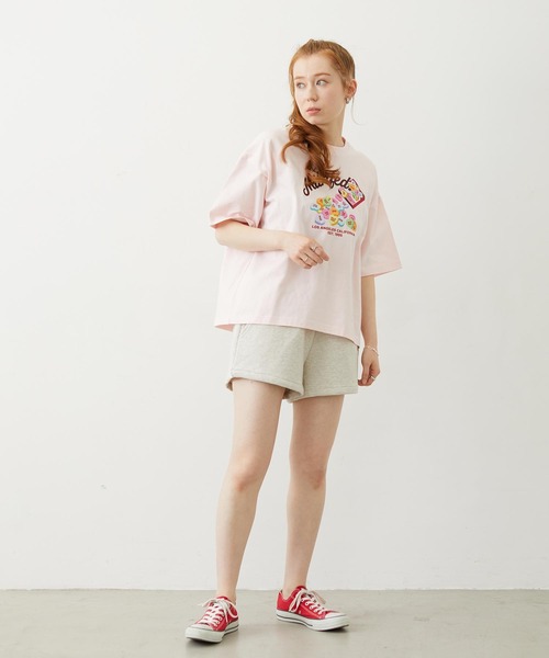 MILKFED.(ミルクフェド)の「HEART TABLET WIDE S/S TEE(Tシャツ/カットソー・レディース・ライトピンク/ネイビー/ホワイト・M/L)」の21枚目の写真
