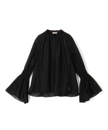 コットンシルクローン ラグランスリットブラウス