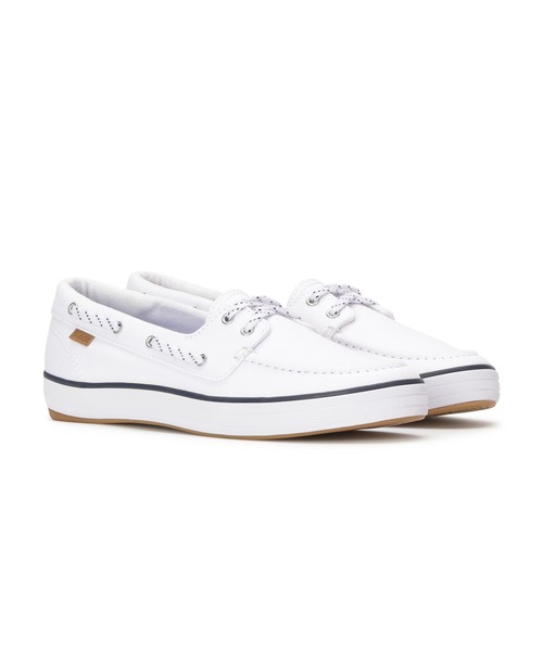 Keds(ケッズ)の「Keds ケッズ センター スリー ボート ツイル ホワイト(スニーカー・レディース・ホワイト・25.0cm/24.5cm/24.0cm/23.5cm/23.0cm/22.5cm)」の1枚目の写真