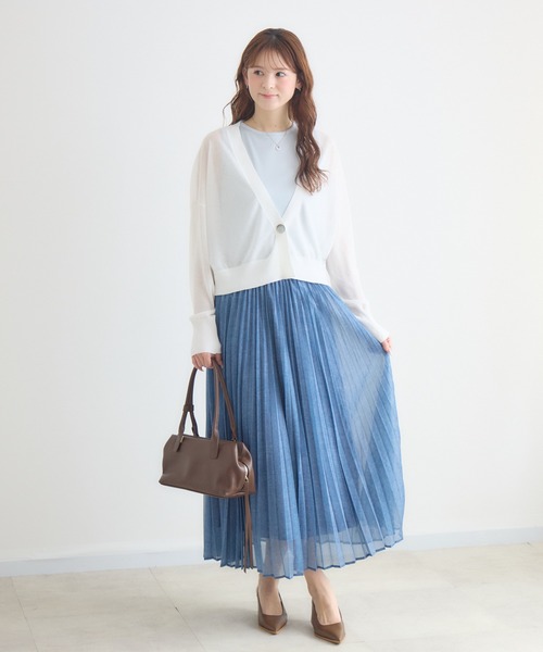 KATHARINE ROSS（キャサリンロス）の「【PILLINI/ピリーニ】ひとつ釦Vネックカーディガン（カーディガン/ボレロ・レディース・オフホワイト/オレンジ/ブラック・FREE）」の12枚目の写真