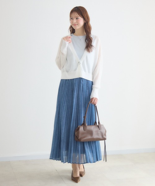 KATHARINE ROSS（キャサリンロス）の「【PILLINI/ピリーニ】ひとつ釦Vネックカーディガン（カーディガン/ボレロ・レディース・オフホワイト/オレンジ/ブラック・FREE）」の13枚目の写真