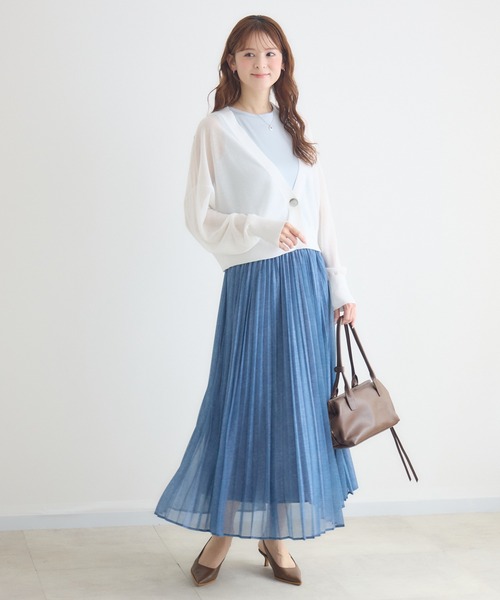 KATHARINE ROSS（キャサリンロス）の「【PILLINI/ピリーニ】ひとつ釦Vネックカーディガン（カーディガン/ボレロ・レディース・オフホワイト/オレンジ/ブラック・FREE）」の14枚目の写真