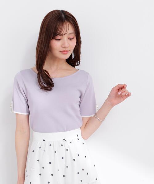 PROPORTION BODY DRESSING(プロポーションボディドレッシング)の「5分袖ベーシックニット / 1216170401(ニット/セーター・レディース・ホワイト系その他/ピンク/グレー系その他・FREE)」の7枚目の写真