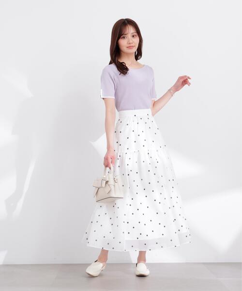 PROPORTION BODY DRESSING(プロポーションボディドレッシング)の「5分袖ベーシックニット / 1216170401(ニット/セーター・レディース・ホワイト系その他/ピンク/グレー系その他・FREE)」の8枚目の写真