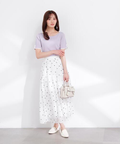 PROPORTION BODY DRESSING(プロポーションボディドレッシング)の「5分袖ベーシックニット / 1216170401(ニット/セーター・レディース・ホワイト系その他/ピンク/グレー系その他・FREE)」の9枚目の写真
