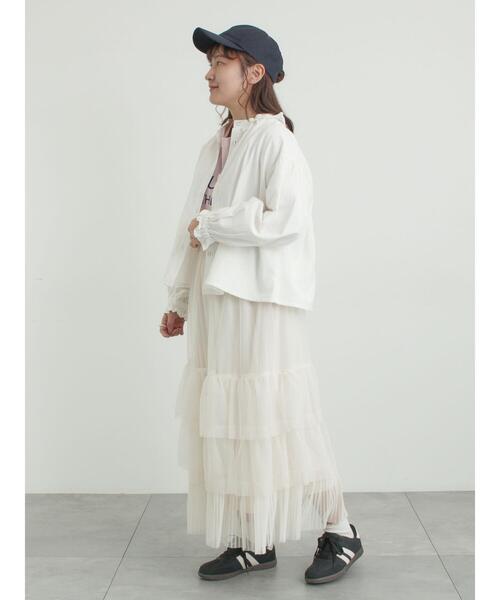 Samansa Mos2（サマンサ モスモス）の「2WAYチュールティアードスカート（スカート・レディース・ブラック/オフホワイト/ピンク・F）」の12枚目の写真