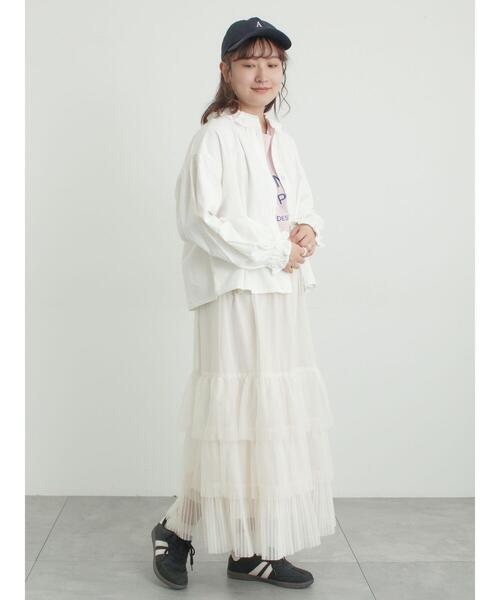 Samansa Mos2（サマンサ モスモス）の「2WAYチュールティアードスカート（スカート・レディース・ブラック/オフホワイト/ピンク・F）」の14枚目の写真