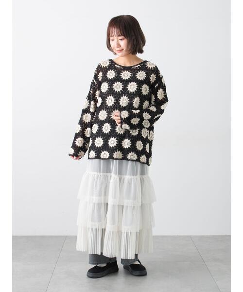 Samansa Mos2（サマンサ モスモス）の「2WAYチュールティアードスカート（スカート・レディース・ブラック/オフホワイト/ピンク・F）」の15枚目の写真