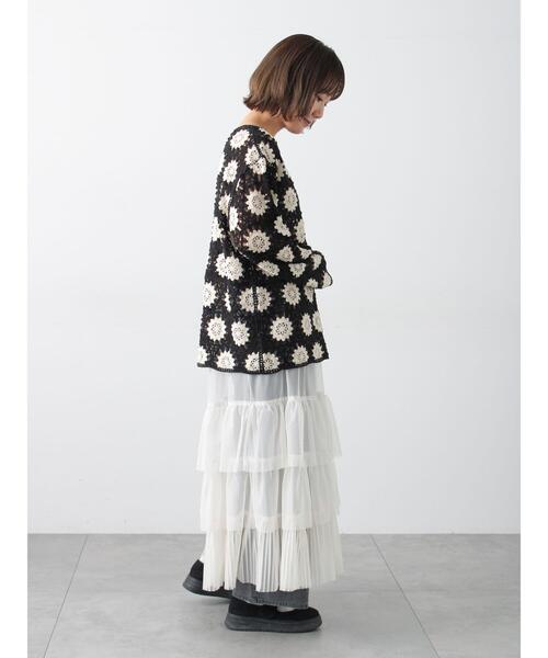 Samansa Mos2（サマンサ モスモス）の「2WAYチュールティアードスカート（スカート・レディース・ブラック/オフホワイト/ピンク・F）」の16枚目の写真