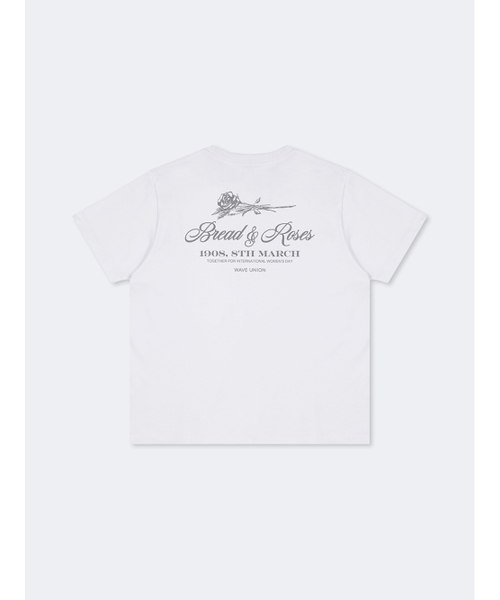 WAVE UNION(ウェーブユニオン)の「Bread and roses T-shirt white(Tシャツ/カットソー・レディース・ホワイト・2/1)」の2枚目の写真
