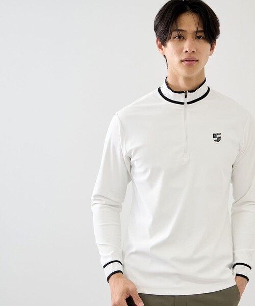 JUN&ROPE'(ジュンアンドロペ)の「クールパフォーマーハーフジップ長袖シャツ/UV・接触冷感(Tシャツ/カットソー・メンズ・ブラック/ホワイト/カーキ・L/XL/M)」の5枚目の写真