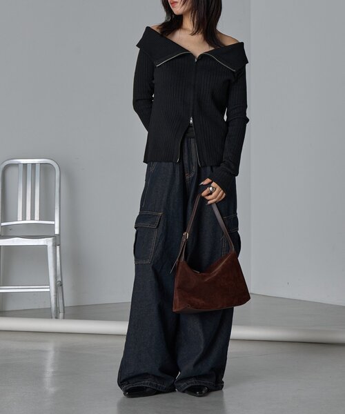 goocy(グーシー)の「オフショルリブWジップニット(ニット/セーター・レディース・アイボリー・FREE)」の18枚目の写真